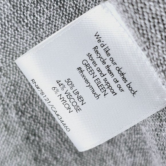 Eileen Fisher Gray Asymmetrical Open Front Italian Yarn Linen Cardigan, Sz S - Picture 5 of 8